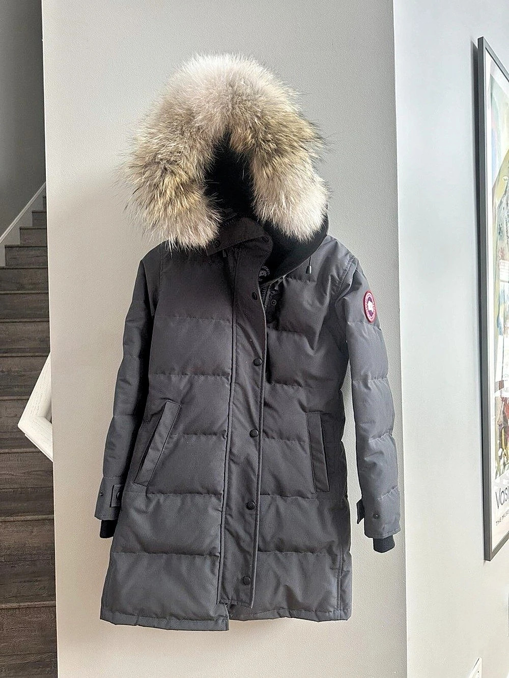 Canada Goose Shelburne Parka S in Graphite with Fur-Trim